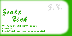 zsolt nick business card